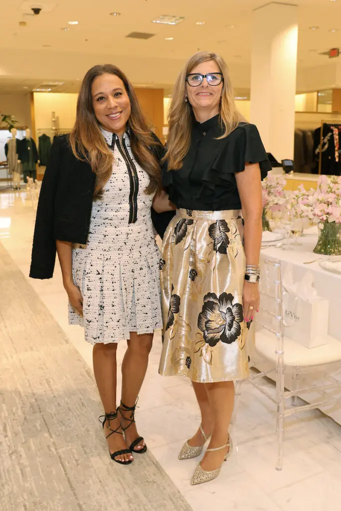 Best Dressed honoree Heidi McDonald Smith, Kathy Leigh at the Neiman Marcus luncheon. (Photo by  Priscilla Dickson)