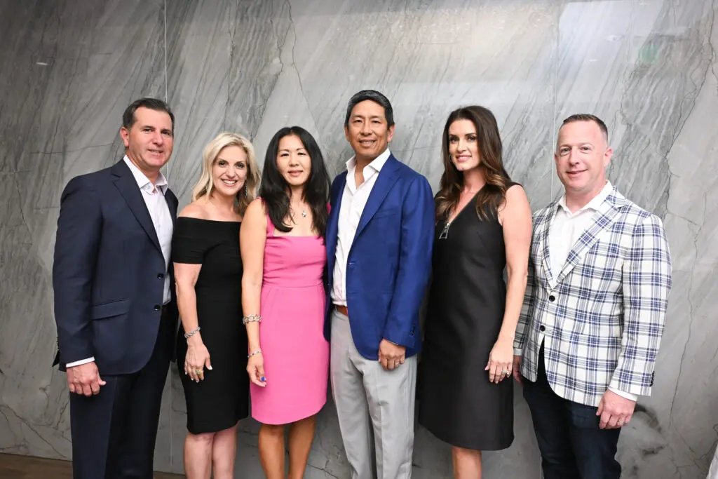 Raul & Kristin Abello, Dr. Julie & Eric Kuo, Jordan & Dylan Seff at the Houston Classical Charter School gala. (Photo by Daniel Ortiz)