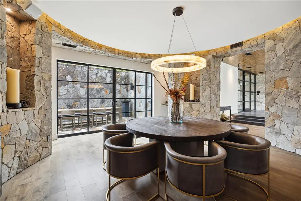 The circular dining room is a unique feature of the home.  (Photo by TK Images)