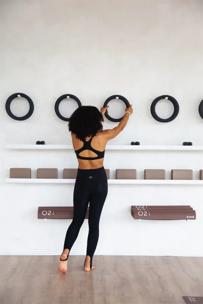 Inside the yoga room at O2 Dallas. (Photo by Brooke Casillas)