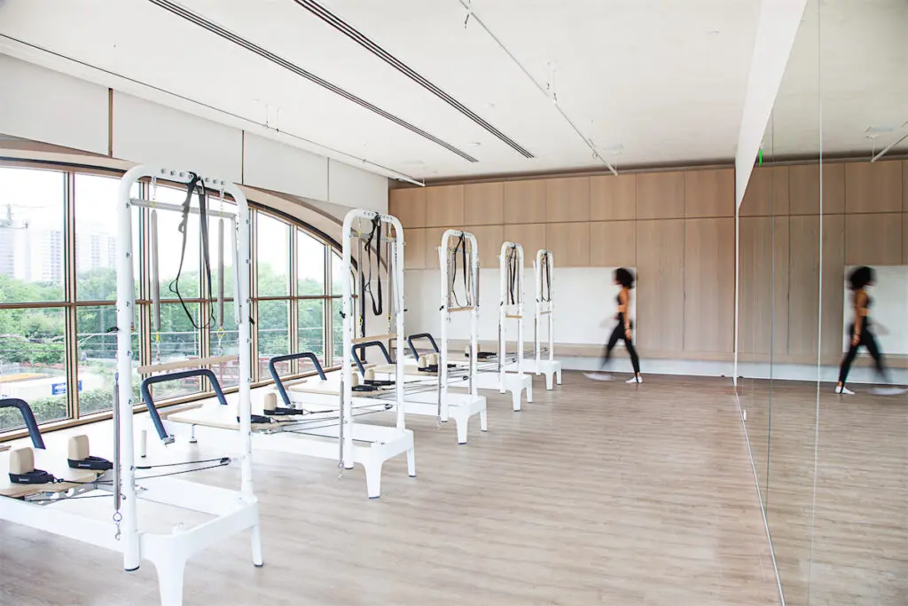 The reformer Pilates room at O2 Dallas. (Photo by Brooke Casillas)