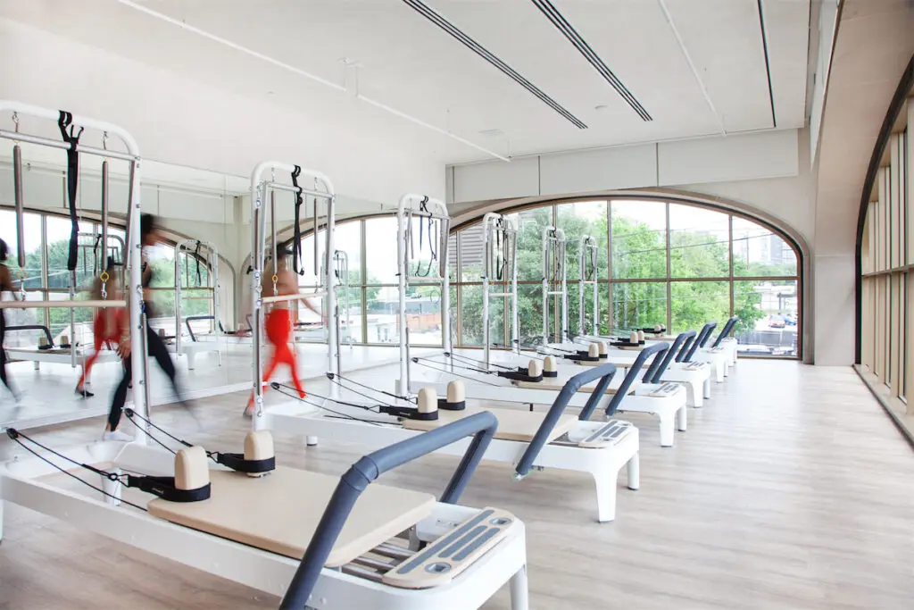 The reformer Pilates room at O2 Dallas. (Photo by Brooke Casillas)