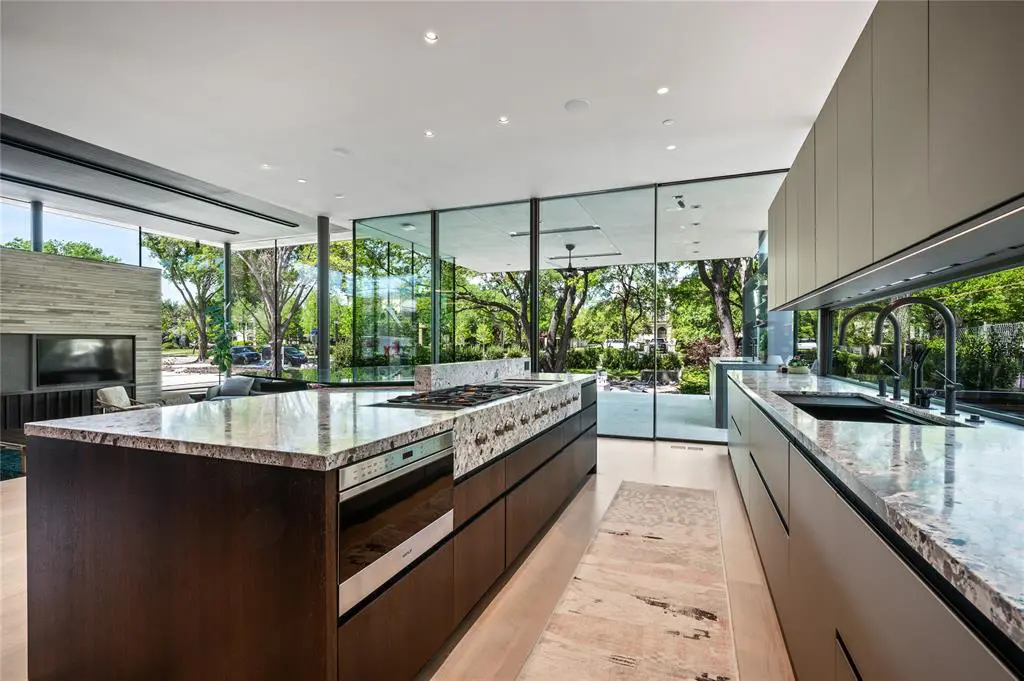 A view from the heart of the home: a gourmet kitchen. 