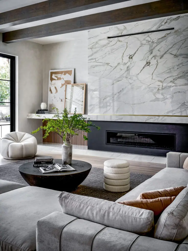 The living room at 2110 Del Monte in River Oaks. (Photo by TK Images)