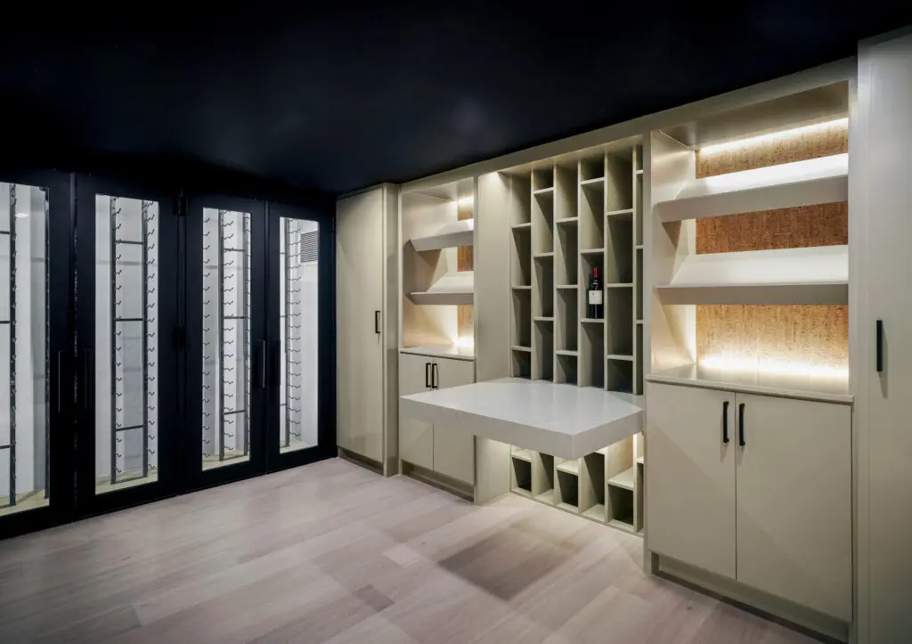 The underground wine room at 2110 Del Monte is outfitted for more than 300 bottles of wine. (Photo by TK Images)