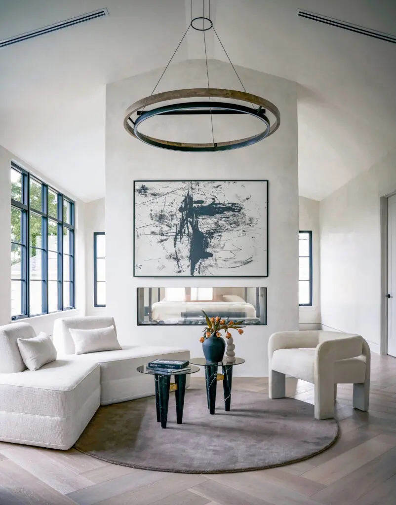 The sitting area of the primary bedroom in the home at 2110 Del Monte.  (Photo by TK Images)