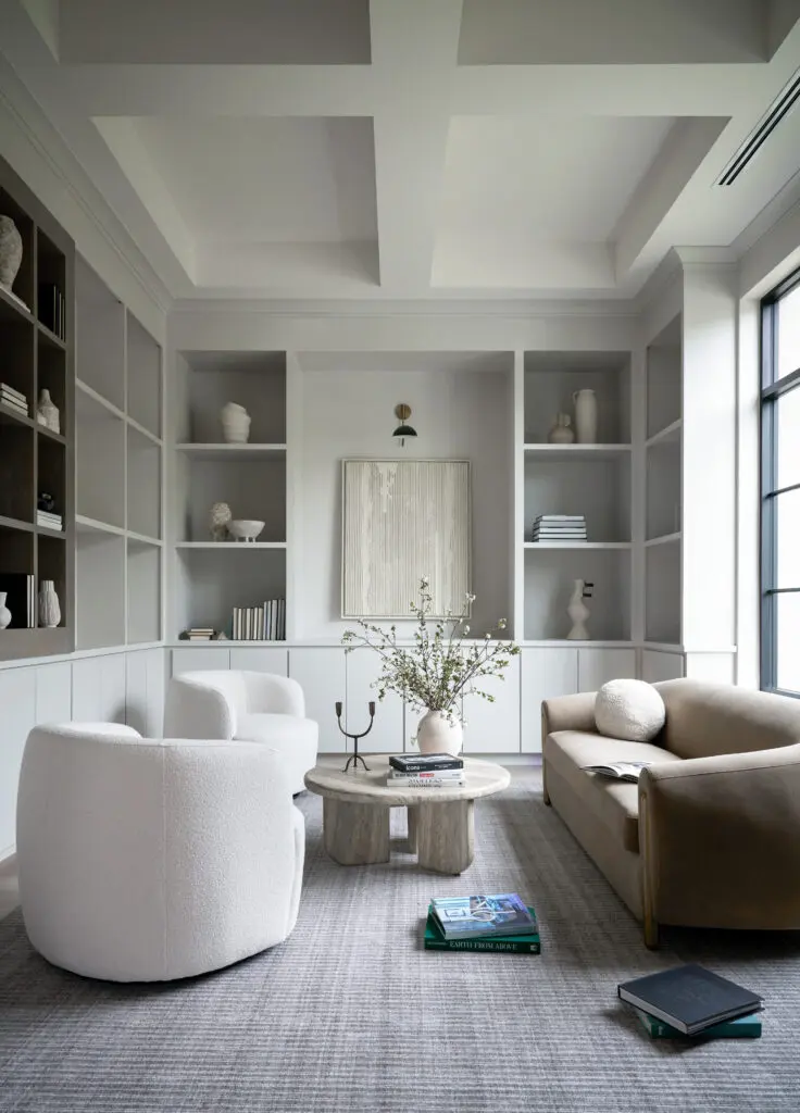 A sophisticated home office at 2110 Del Monte, listed with Elliman. (Photo by TK Images)