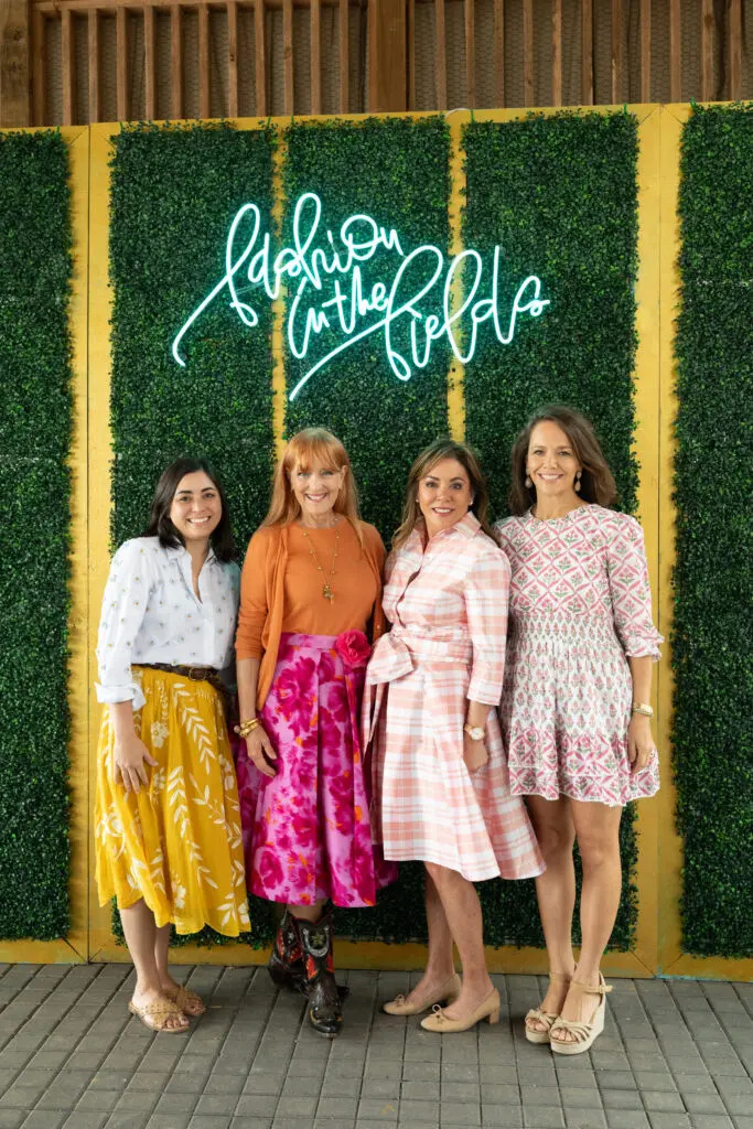 Ariel Lopez, Gracie Cavnar, Elizabeth Phillips and Brittany Faulk at 'Fashion in the Fields' (Photo by Daniel Ortiz)