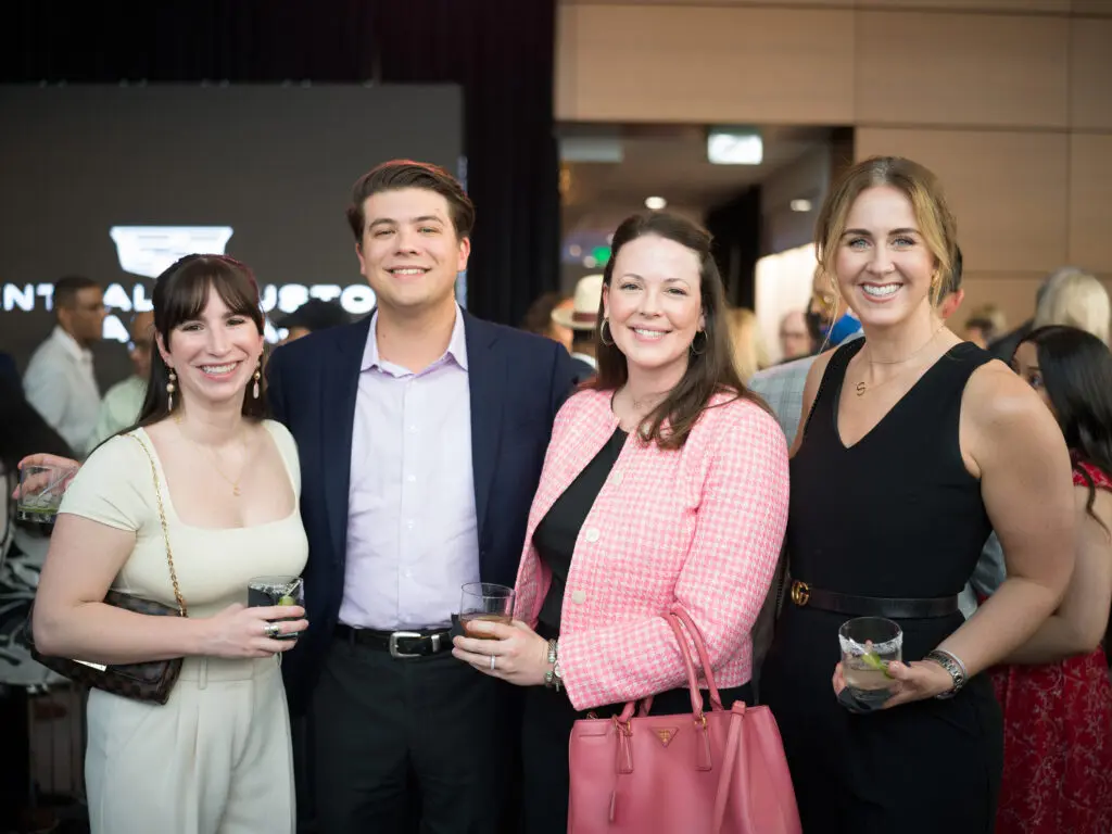 Carmen Skok, Will Moody, Emily Loomis, Jessica Morrison at the grand opening of Central Houston Cadillac's new location near NRG Park (Photo by Daniel Ortiz)