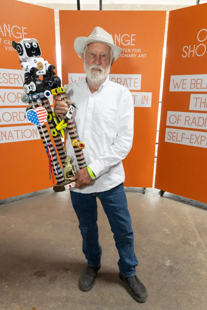 David Best receives First Place Award for "Orange Horse" at the Orange Show's Art Car Award Ceremony. (Photo by Emily Jaschke) 
