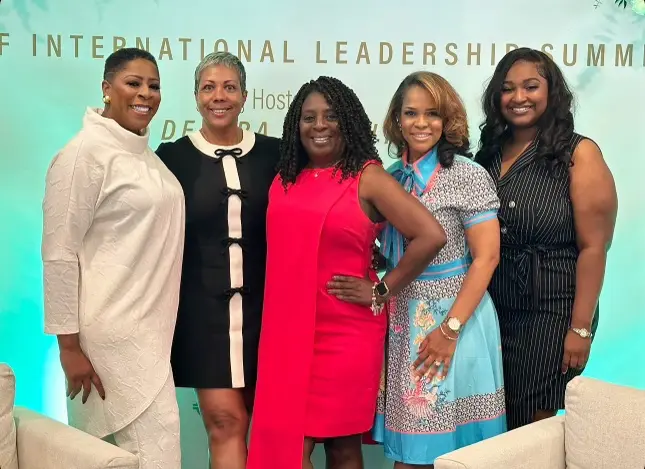 Dr. Sherry Blake, Lynn Black, Dr. June Coleman, Canail Stoke, Roshunda Steele at the 20th annual International Women's Leadership Summit.