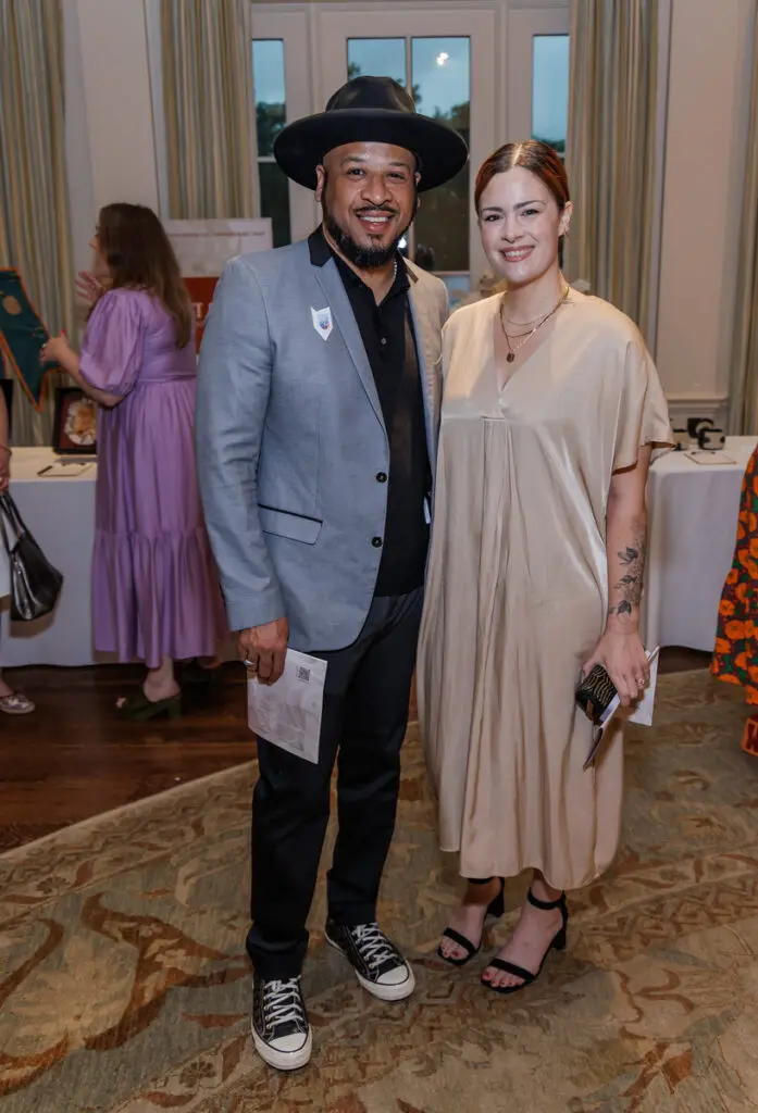 Houston Center for Contemporary Craft recent resident artists Robert Hodge, Abbie Preston Edmonson at the Houston Center for Contemporary Craft Spring Luncheon 2024 (Photo by Katy Anderson) 
