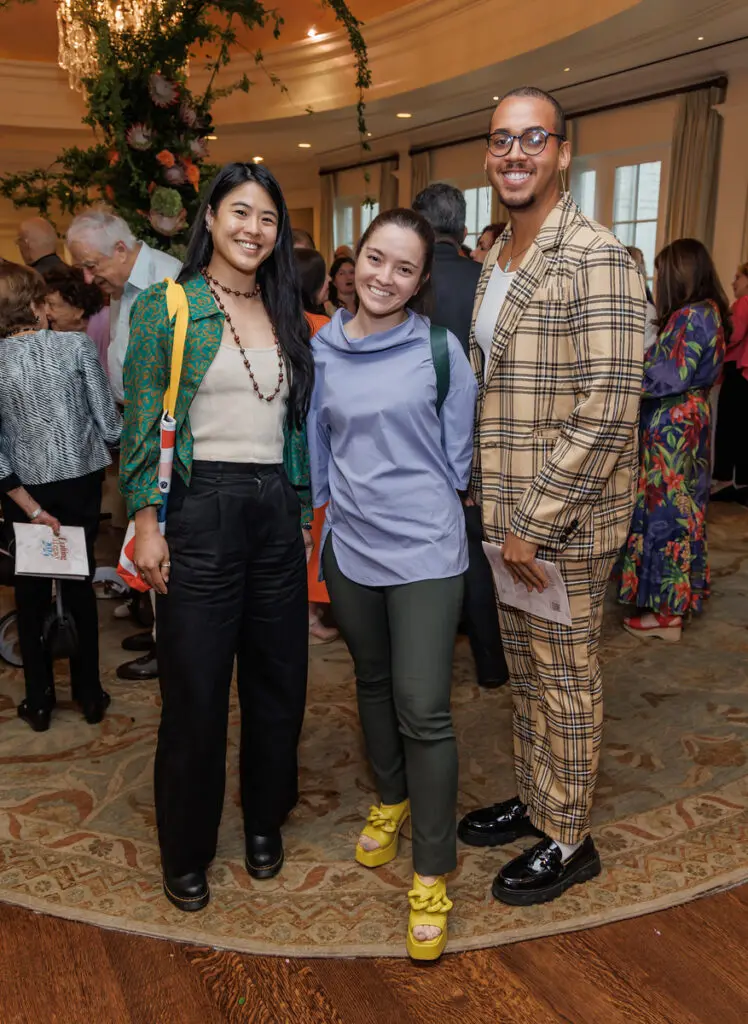 Emily Pun, Isabella Asakura, Kieran Renfrow at the Houston Center for Contemporary Craft Spring Luncheon 2024 (Photo by Katy Anderson) 