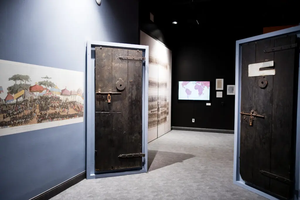 An installation view of The Kinsey African-American Art & History Collection at Holocaust Museum Houston. (Photo by Hung Truong, courtesy The Kinsey Collection and the Holocaust Museum Houston)