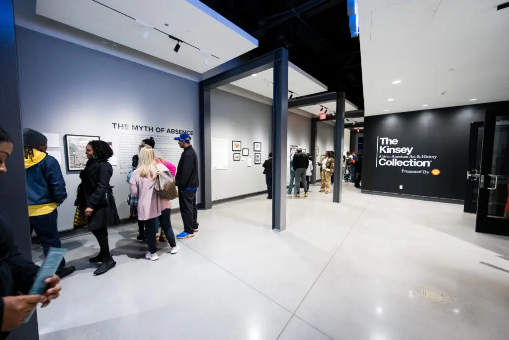 An installation view of The Kinsey African-American Art & History Collection at Holocaust Museum Houston. (Photo by Hung Truong, courtesy The Kinsey Collection and the Holocaust Museum Houston)