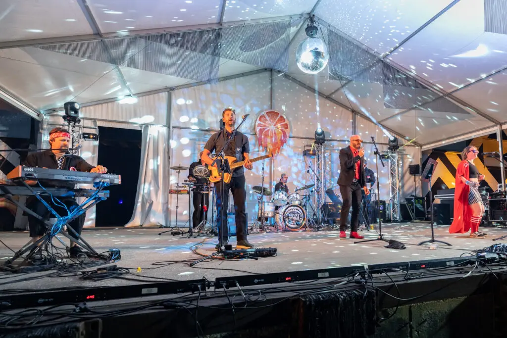 HeartByrne performing at the Orange Show Art Car Ball (Photo by Emily Jaschke)