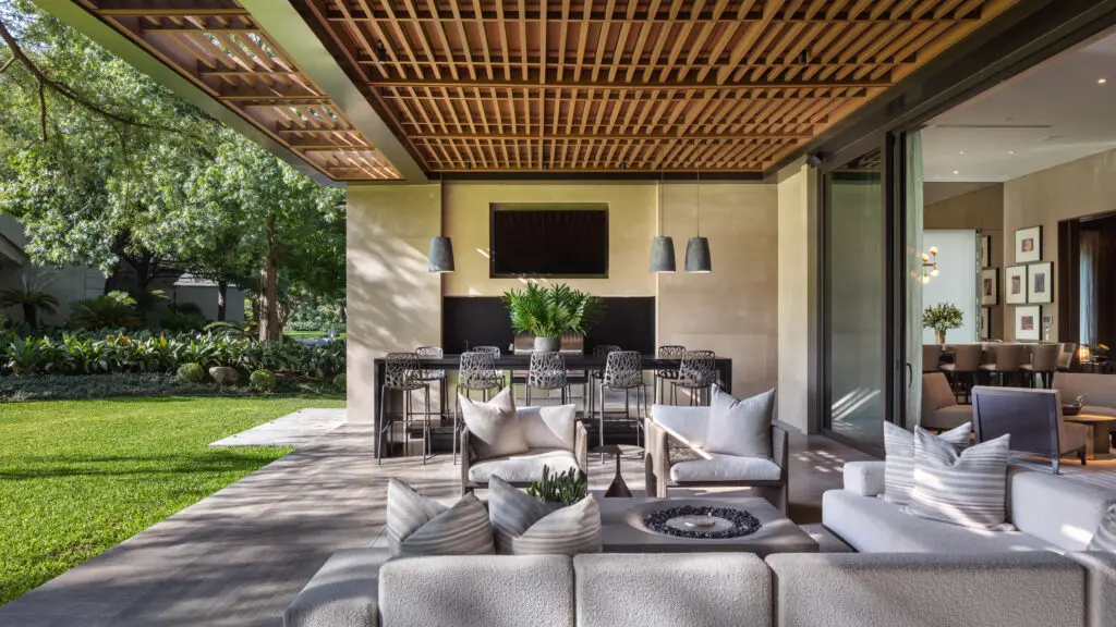 Bueno says that color and materials play a crucial role in giving the interior personality to the exterior. (Photography by Stephen Karlisch)