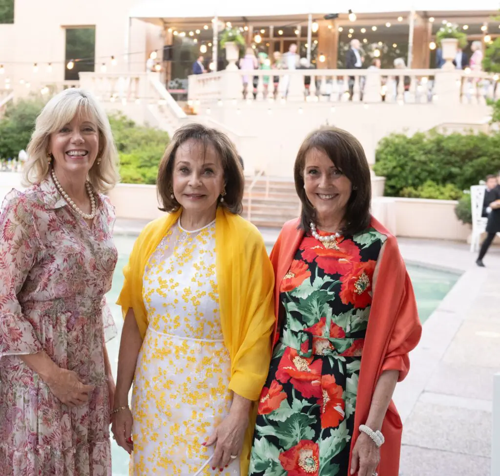Linda Burdine, Jane DiPaolo, Jenny Elkins at the Rienzi Spring Party (Photo by Wilson Parish)