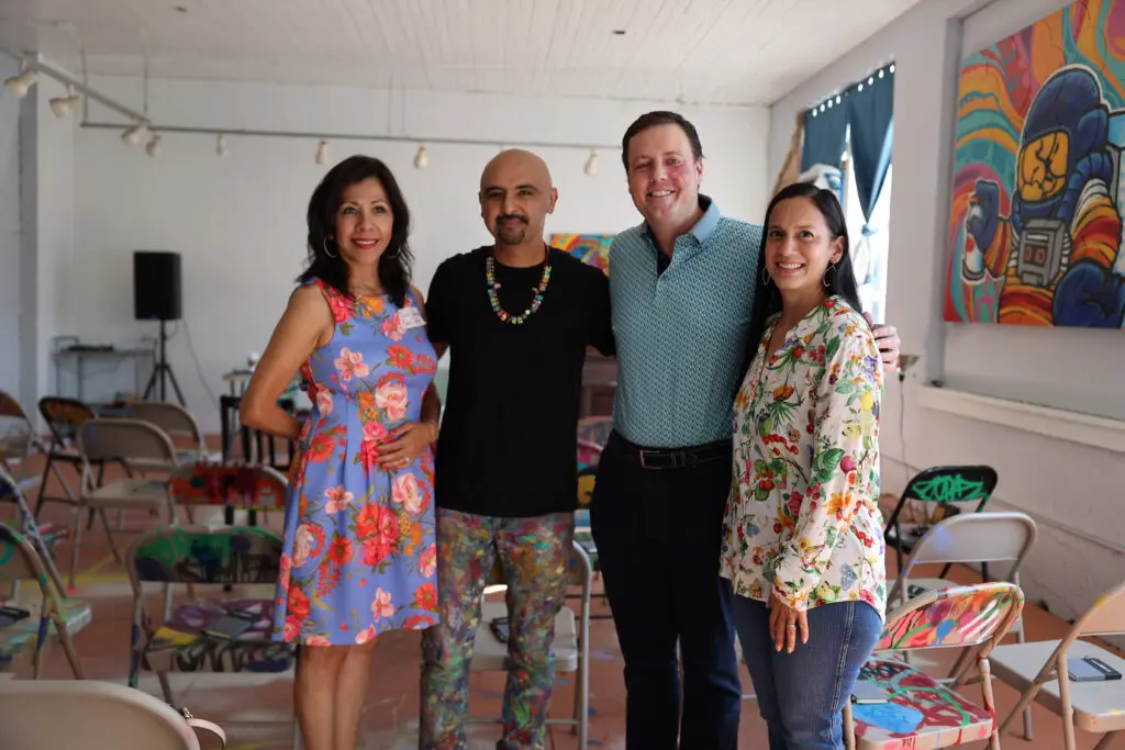 Barrio Dogs executive director Gloria Zenteno, Gonzo247, Garrett Clayton and Carolyn Figueroa at the Luckie Schoolhouse roundtable (Photo by Ryan Detablan)