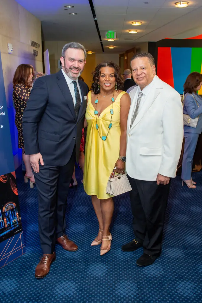 Mark Folkes, Demetra & Franklin Jones at The Hobby Center's 'A Night at the Founders Club' (Photo by Jacob Power)