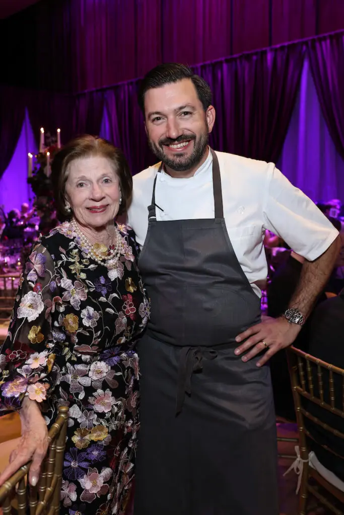 Mary Lynn Marks, Chef Aaron Bludhorn at the Houston Symphony Wine Dinner & Collector's Auction. (Photo by Priscilla Dickson)