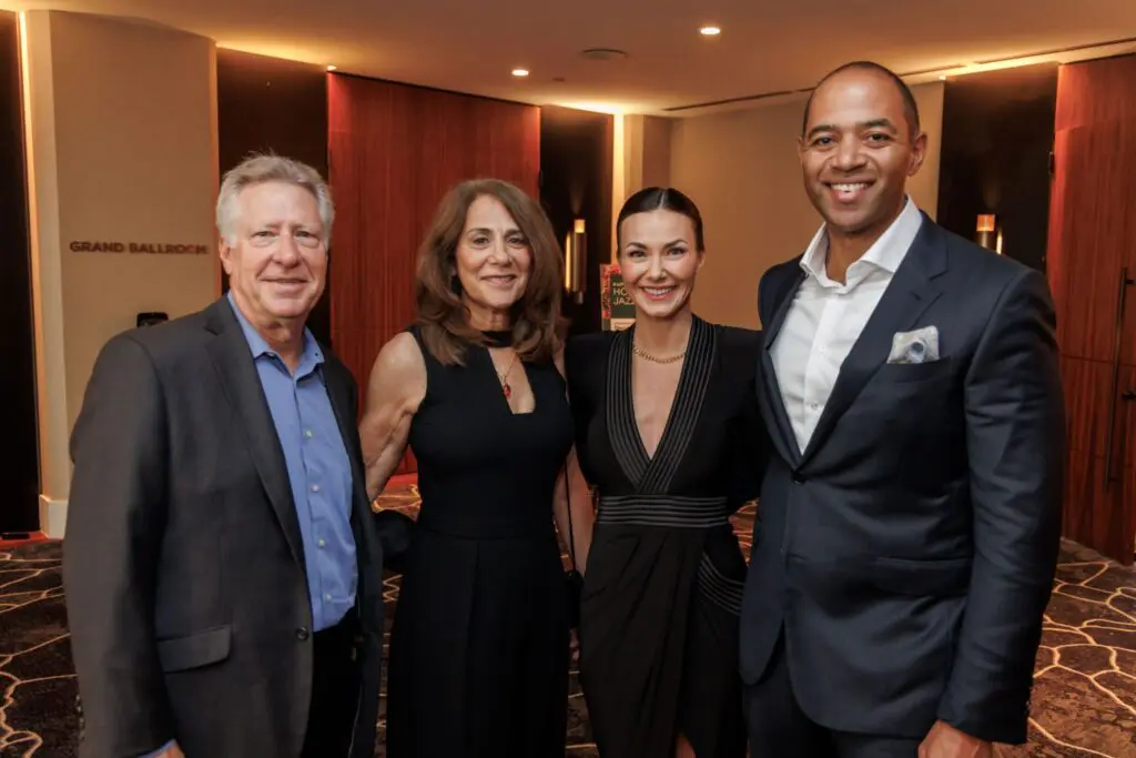 Michael Vogel, Merri Schneider-Vogel, Lisa Rich and John McLaughlin at DACAMERA’s 2024 Music Salons & Supper Club. (Photo by Katy Anderson)