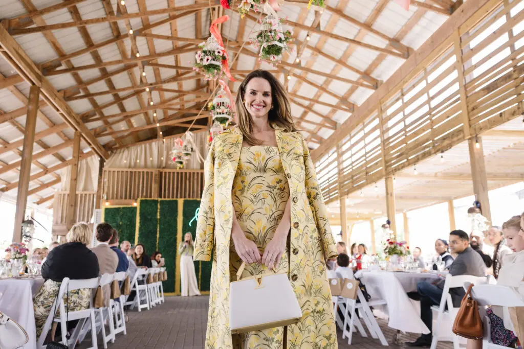 Model wearing Mason's Daughters ensemble and Vintage Contessa accessories at 'Fashion in the Fields' at Hope Farms benefitting Recipe for Success Foundation (Photo by Johnny Than)
