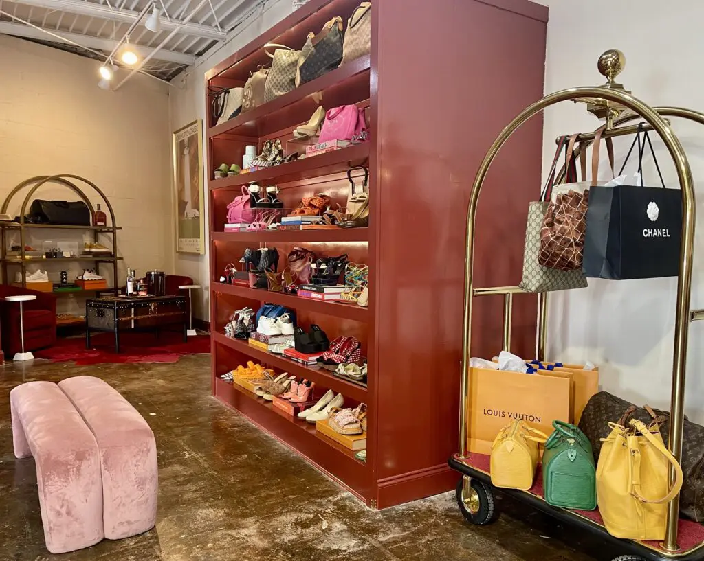 Designer handbags, shoes and even a men's lounge pouring bourbon on the weekends at Seven. (Photo by Courtney Dabney)