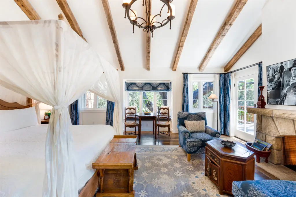 The elegant bedrooms at San Ysidro Ranch are the best of classic California Coastal Luxury.