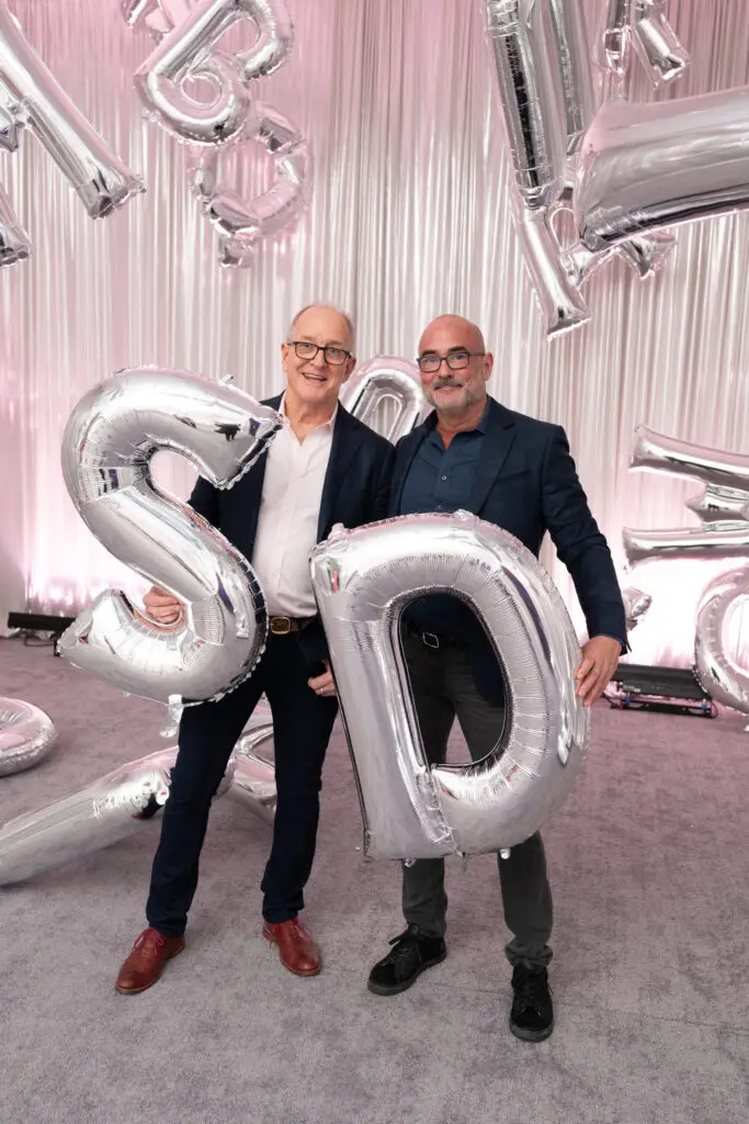 Sam Lasseter, Dillon Kyle strike poses with their respective initials at Studio Menil Presents: Alphabet Soup (Photo by Daniel Ortiz)
