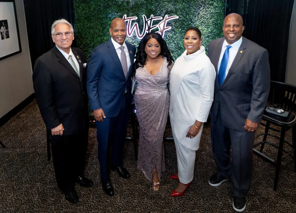 John Garcia, Terrance Johnson, Deavra Daughtry, Dr. Sherry Blake and Donald Bowers at the 20th annual International Women's Leadership Summit.