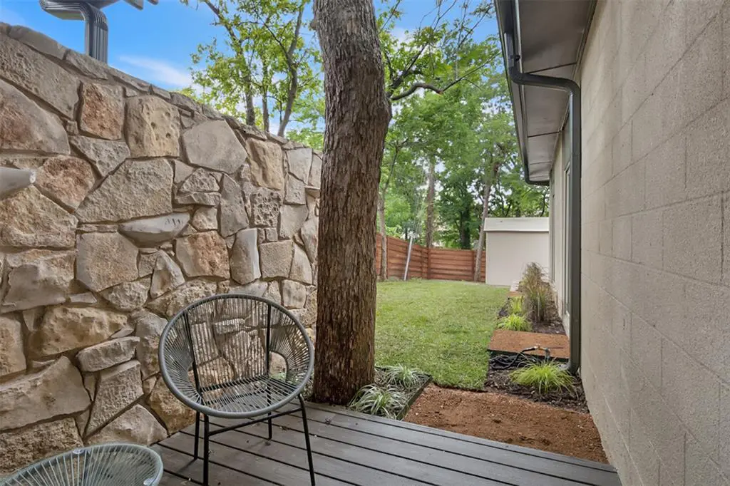 A private deck. 