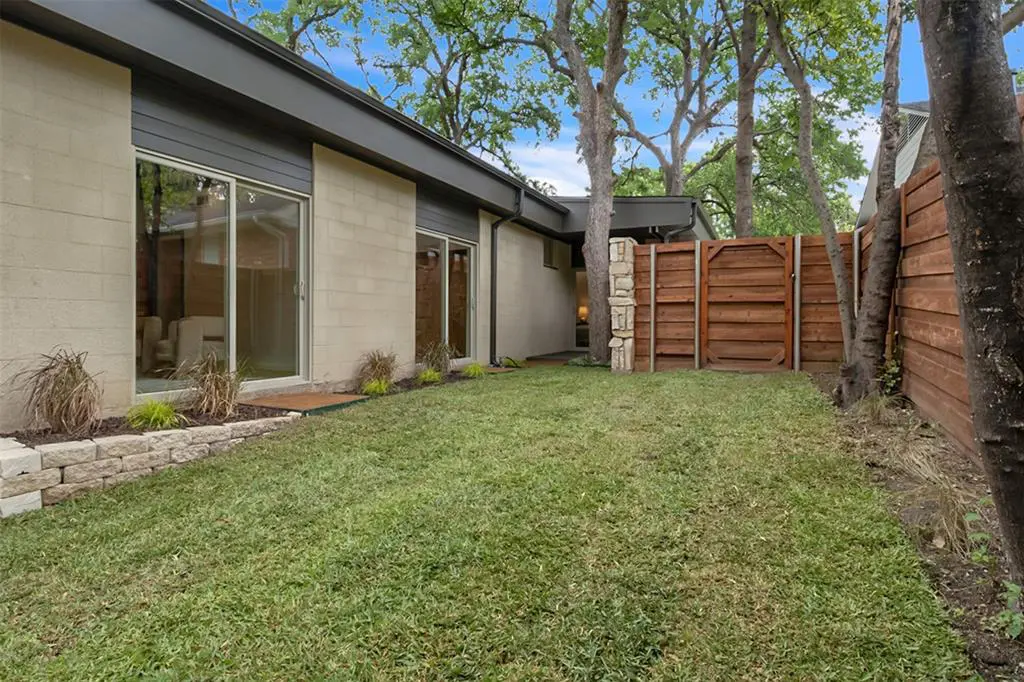 The backyard of 11737 Rogue Way in Dallas' Lochwood neighborhood.