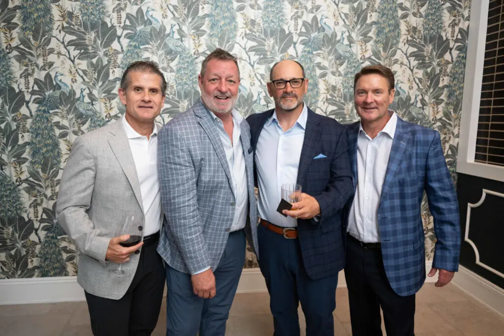 Mike Slaughter, Stuart Roy, Gabriel Birdsall, Kyle McFarland at the opening of opulent steakhouse Turner's Cut, located in Autry Park (Photo by )