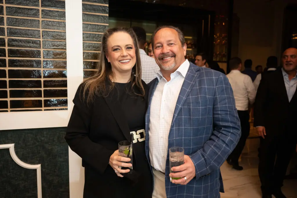 Melissa DeMontrond, Byron Johnson at the opening of opulent steakhouse Turner's Cut, located in Autry Park (Photo by Daniel Ortiz)
