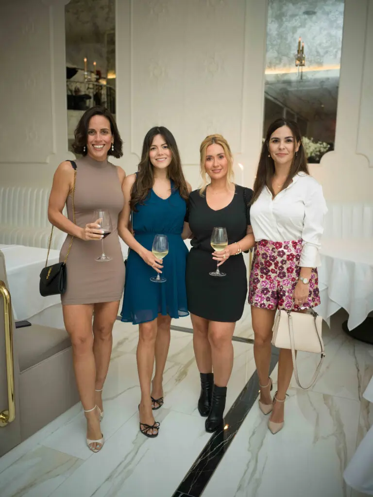 Gigi Aquino, Fernanda Guilarte, Karelly Robles, Laura Gimenez at the opening of opulent steakhouse Turner's Cut, located in Autry Park (Photo by Daniel Ortiz)