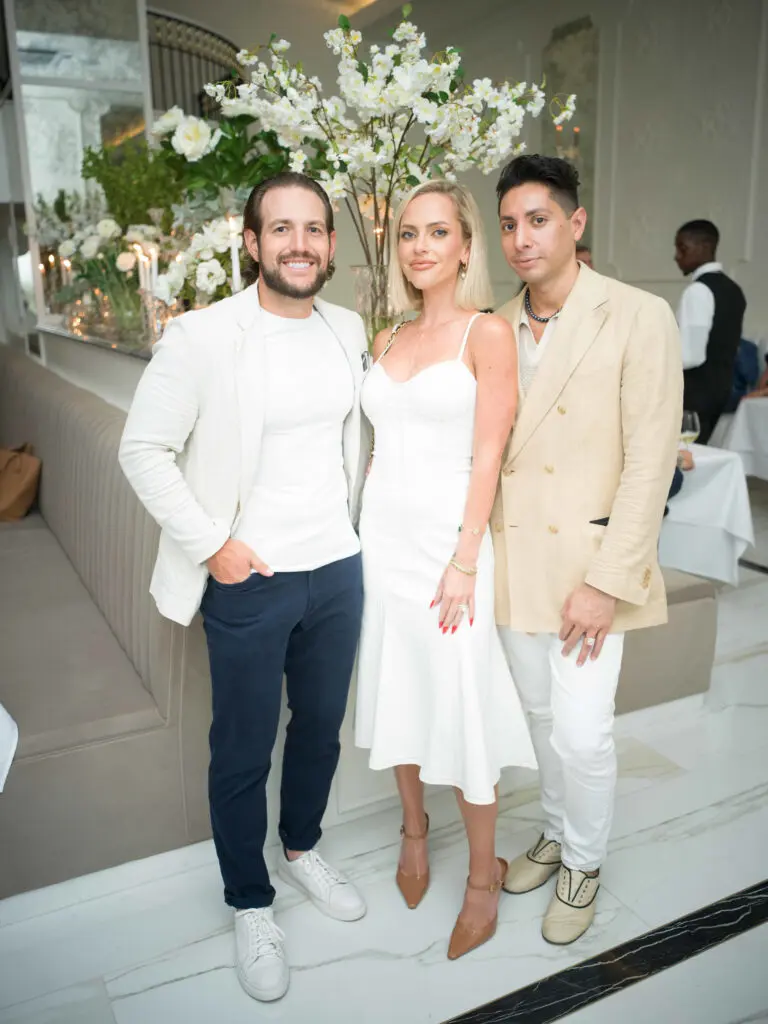 Brandon Bays, Mason Clark, Christian Miranda at the opening of opulent steakhouse Turner's Cut, located in Autry Park (Photo by Daniel Ortiz)