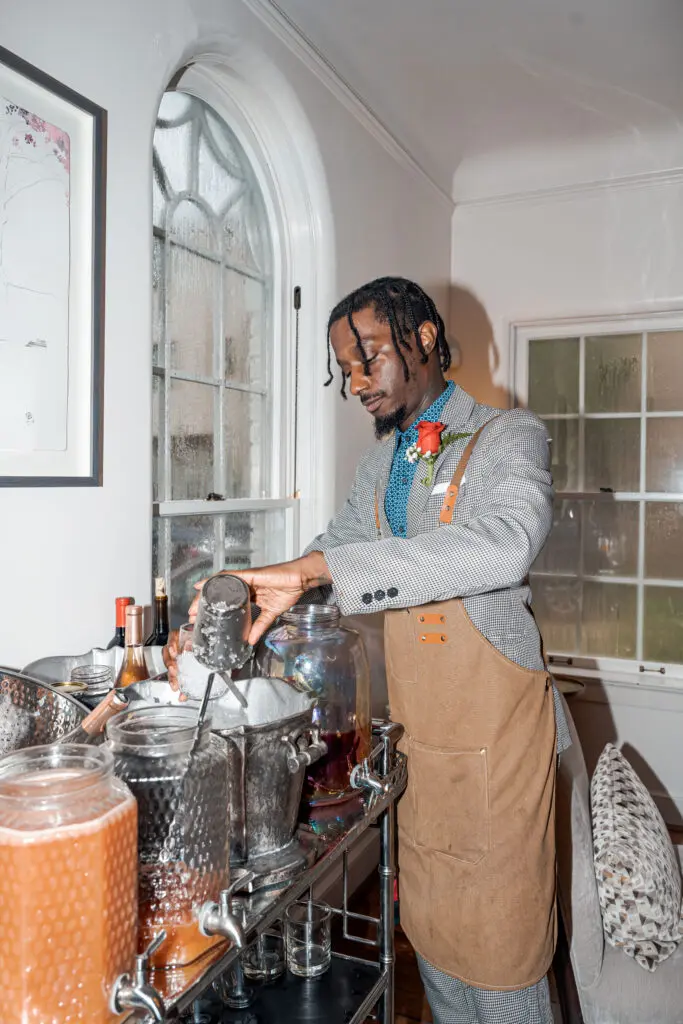 Bartender Sean Celestine at the Juneteenth Jubilee. 