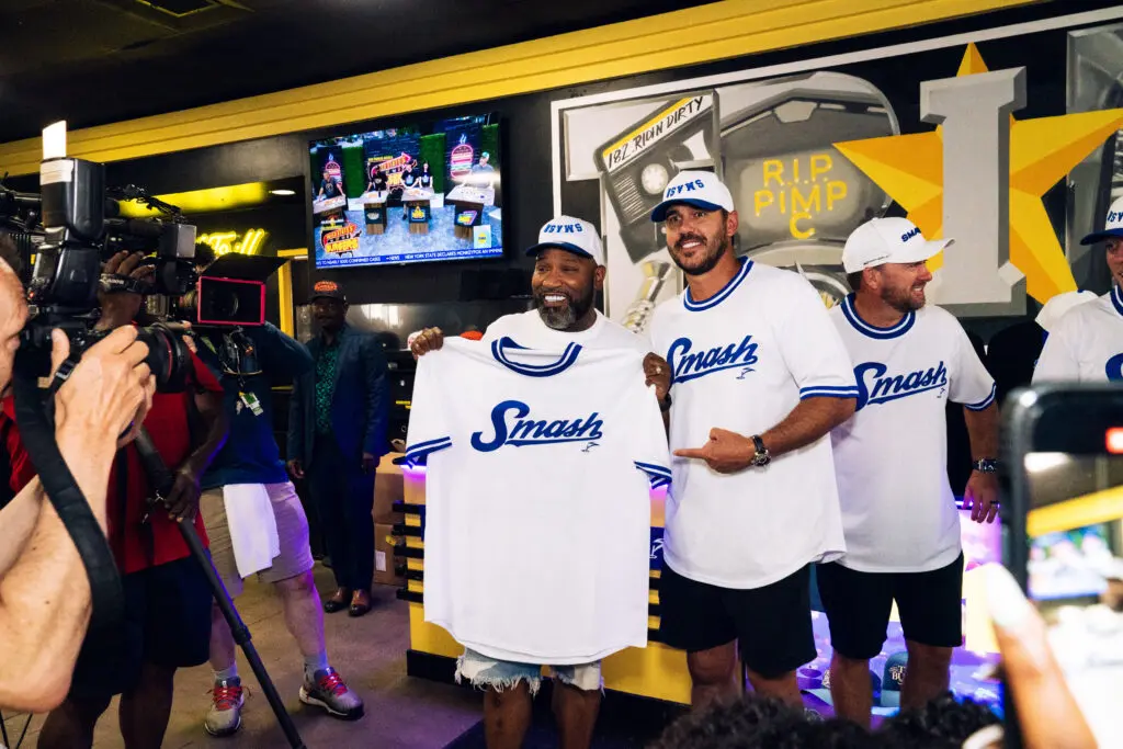 Bun B and Brooks Koepka have some fun at Bun's Trill Burgers before the LIV Golf tournament in Houston. (Photo by Dylan McEwan)