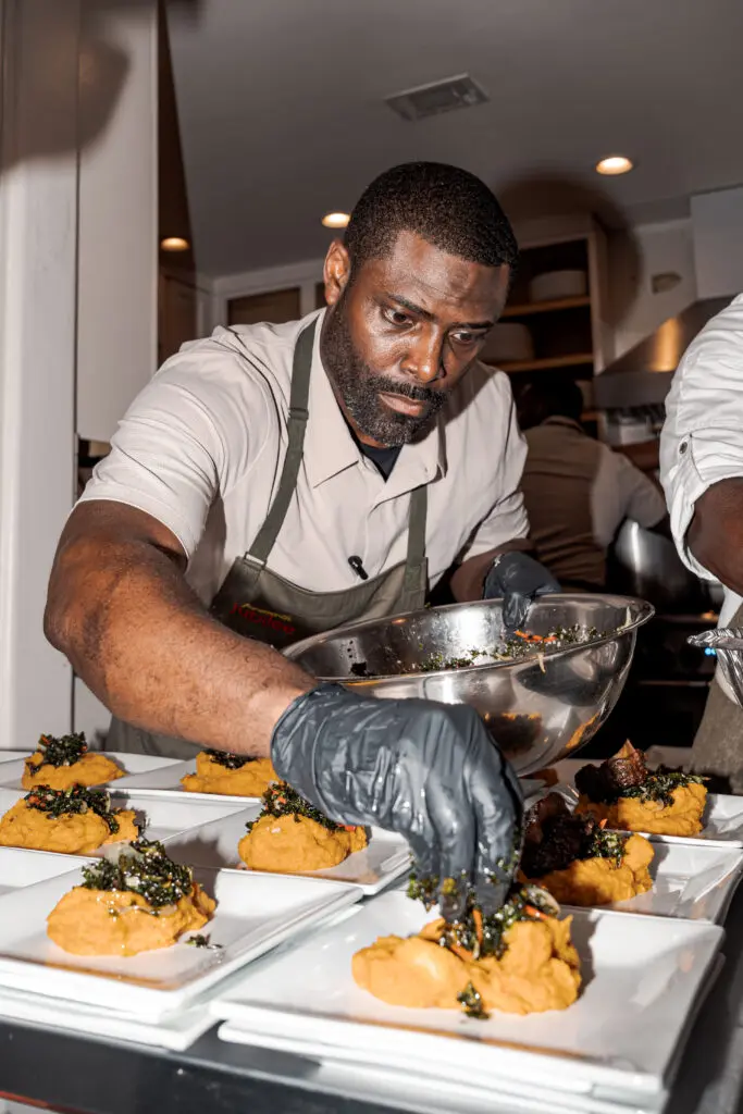 Chef Greg Gatlin at the Juneteenth Jubilee dinner.