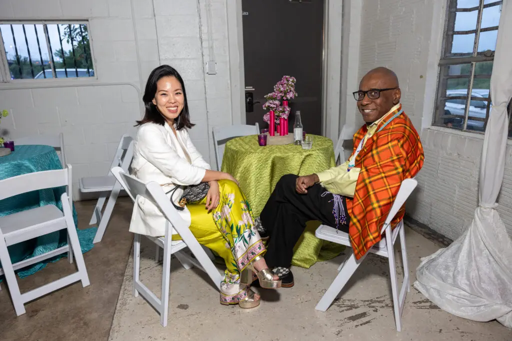 Christy Lynn Lee, Selven O'Keef Jarmon at the 2024 Glasstire Party and Auction (Photo by Jenny Antill)