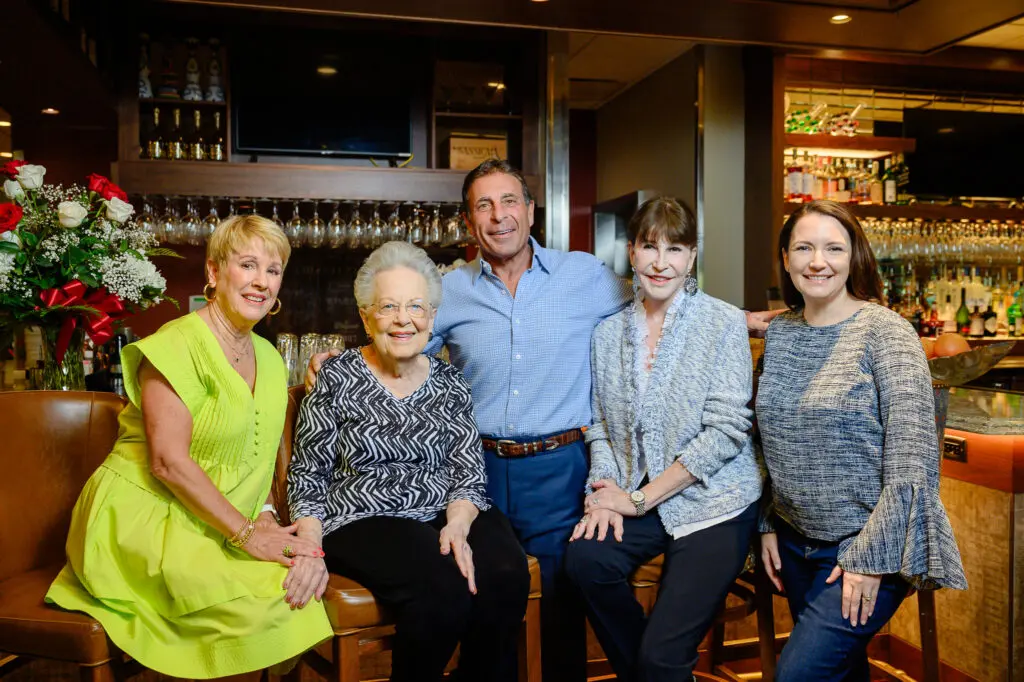 Donna Lewis, Rosie Carrabba, Johnny Carrabba, Shelby Hodge, CanCare president and CEO Darcie Champagne Wells at Carrabba's on Woodway for recording CanCare's initial 'Hope in the Face of Cancer: A Survivor by Your Side' podcast  (Photo by Si Vo Photography)