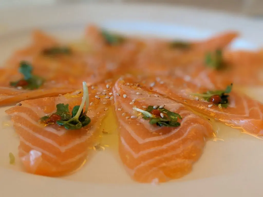 One of the best new restaurants in Grapevine, Oishii features the freshest sushi in many forms like this salmon sashimi.