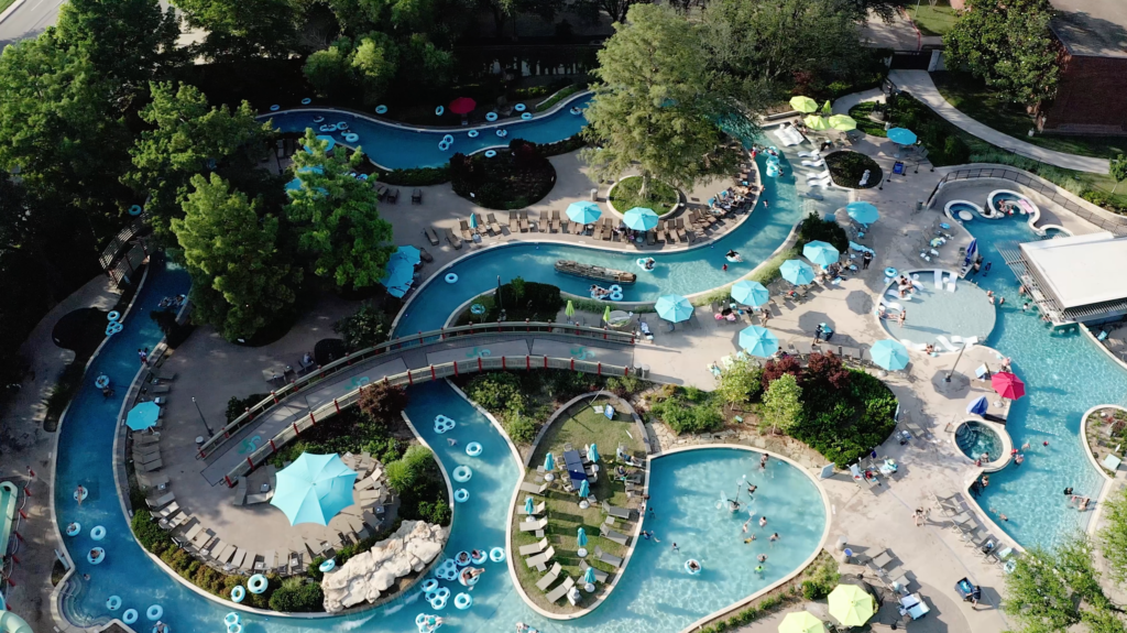 Play the day away in its leisure cove pool with a swim-up bar, relax along the lazy river, and recline in one of JadeWaters' luxury cabanas.
