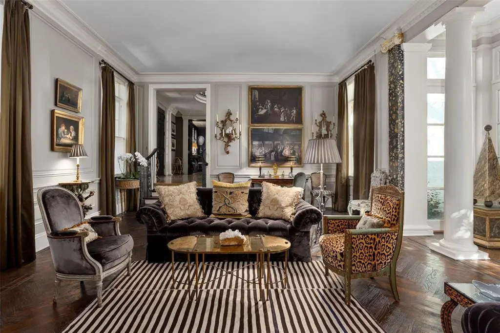 Everything from Herringbone wood floors to fabulous fabrics is part of Joseph Minton's design aesthetic