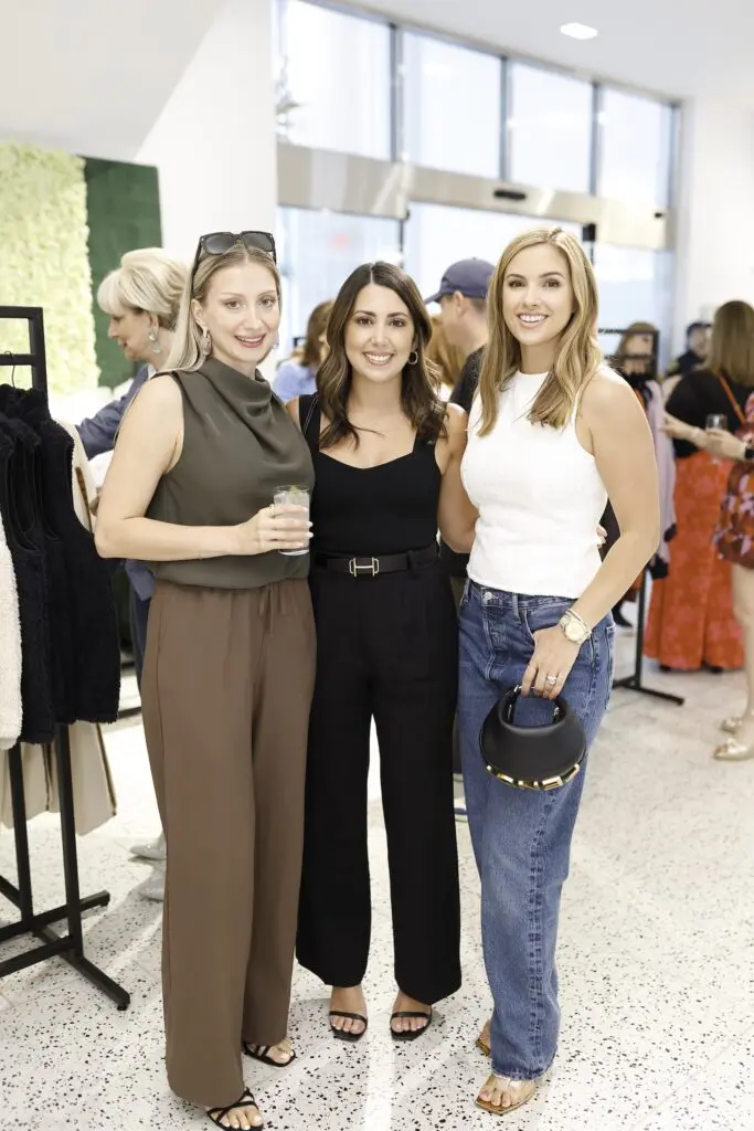 Marie-Ange St-Laurent, Kacie Peltier, Jayme Toeppich at the Camp Aspen pop-up at Tootsies (Photo by Quy Tran)