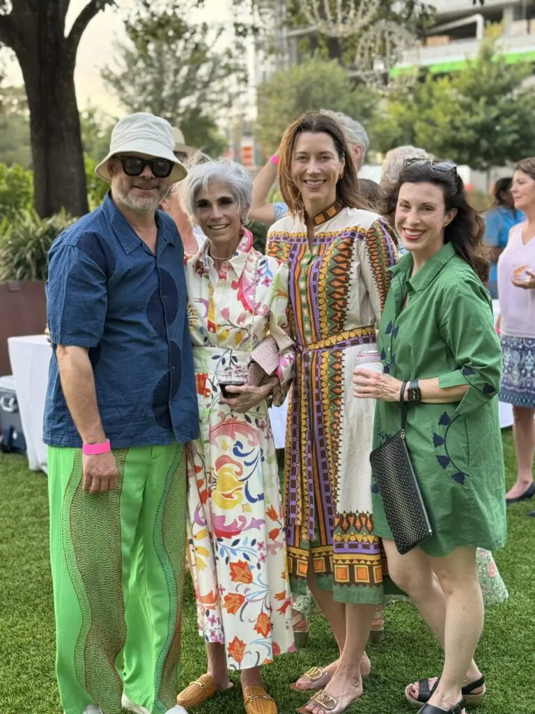 Matt Harris, Judy Nyquist, Laura Jones, Tara McNeill at the Buffalo Bayou Partnership 'Cocktails in Bloom' event at Autry Park (Buffalo Bayou Partnership photo)
