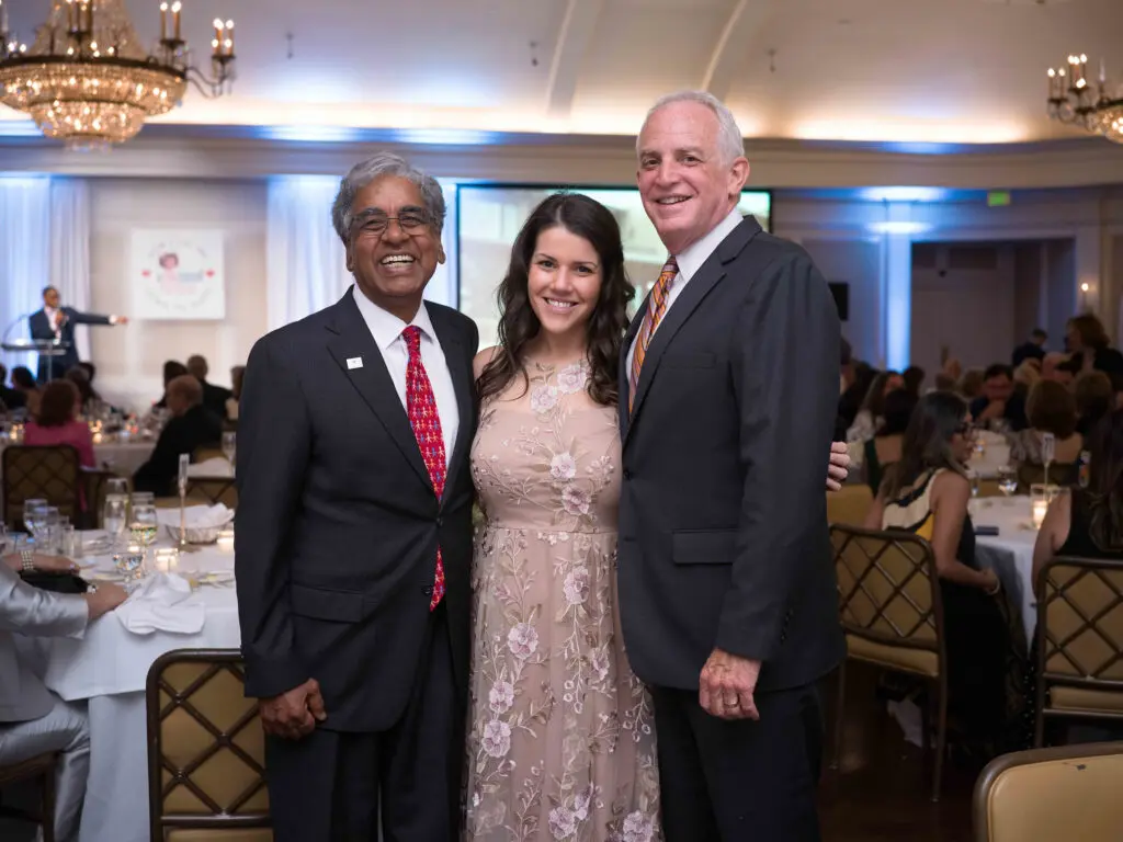 Oli Mohammed, Samantha Hoffer, Scott Hoffer at the Houston Furniture Bank dinner  (Photo by Daniel Ortiz)
