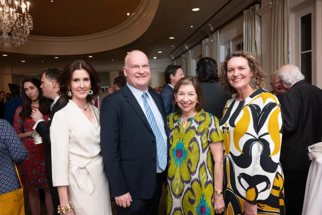 Phoebe Tudor, Brooks Howell, Lynne Kelly, Anna Mod at Preservation Houston's 'Cornerstone Dinner' (Photo by Daniel Ortiz)