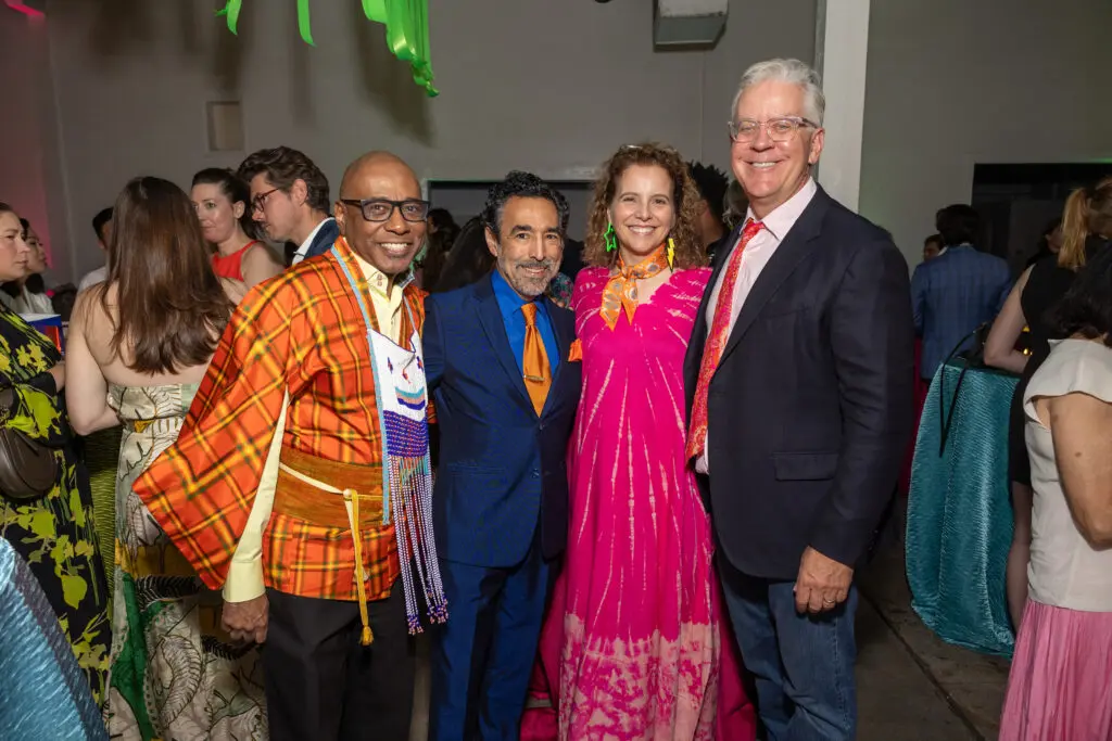Selven O'Keef Jarmon, Henry Sanchez, Rainey Knudson, Steve Satterwhite at the 2024 Glasstire Party and Auction (Photo by Jenny Antill)